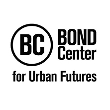 The logo of the Bond Center for Urban Futures, it is a bold BC inside a circle.