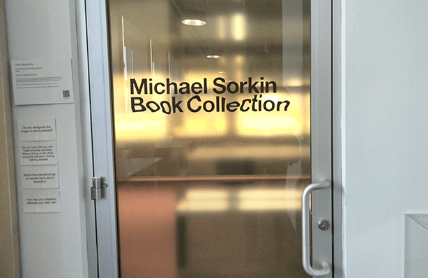 door to Michael Sorkin Book Collection